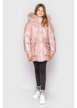 Cvetkov пудровая зимняя куртка для девочки Ясмин 3